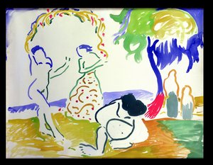 Banhistas, c.1905 (aguarela sobre papel) de Andre Derain