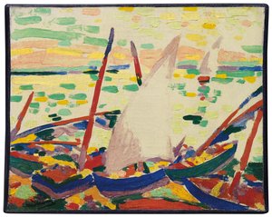 Barcos na praia em Collioure; Bateaux sur la plage a Collioure de Andre Derain