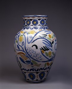 Jarra de majólica pintada e decorada com um pássaro (cerâmica) de Andre Derain