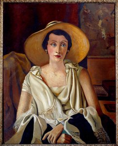 Retrato de Madame Paul Guillaume com o chapéu grande de Andre Derain