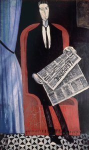 Retrato de um homem com um jornal de Andre Derain