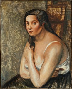 Mulher sentada com camisa. de Andre Derain
