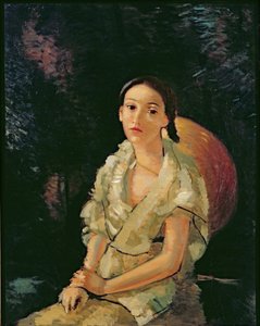 A sobrinha do pintor sentada, c.1931 (óleo sobre tela) (ver também 287563) de Andre Derain