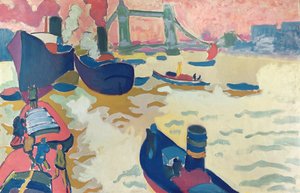 Rebocadores ou, Barcos no Tamisa de Andre Derain