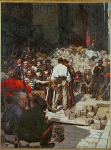 A Comuna: A barricada ... (pintura sobre tela) de Andre Devambez
