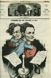 Andre Gill (1840-1885), cartunista francês e F. Polo, diretor de "L