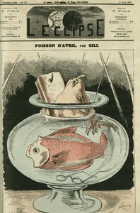 Peixe de Abril, sendo o peixe Adolphe Thiers (1797-1877). Capa em "L