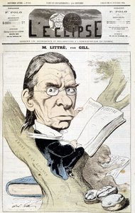 Retrato caricatural de Littré by Gill. Capa de "L