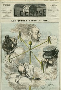 Desenho animado "Os Quatro Ventos", que simboliza os quatro partidos políticos. Capa em "L