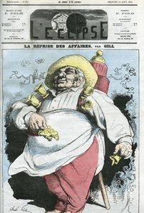 Desenho animado "retomada dos negócios". Capa em "L
