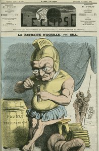 Desenho animado por Adolphe Thiers (1797-1877), estadista francês. Capa em "L