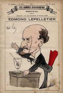 Desenho animado de Edmond Lepelletier (1846-1913) jornalista e escritor radical francês de 
