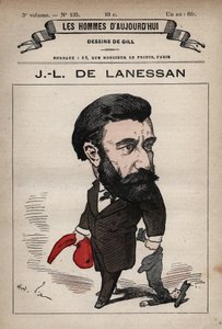 Desenho animado de Jean Marie Antoine de Lanessan (1843-1919) estadista inglês de 