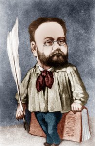 Caricatura do escritor francês Emile Zola (gravura) de Andre Gill