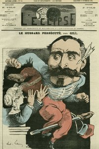 Desenho animado "o bichano persegue (por Marianne fazendo seu nariz), Monsieur de Saint-Genest (Saint Genest). Capa em "L