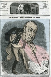 Edme Armand Gaston, Duque de Audiffret-Pasquier (1823-1905), político francês. Capa em "L
