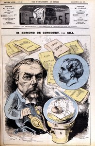 Edmond de Goncourt - por Gill, em "L