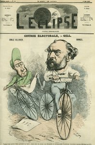 Emille Ollivier (1825-1913), político francês e Bancel. Capa em "L