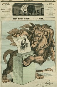 Boa ruína, Lyon! , desenho animado para a eleição de Arthur Ranc (1831-1908), deputado do Rhône. Capa em "L
