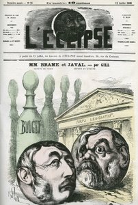 Jules Louis Joseph Brame (1808-1878), político francês e Louis Emile Javal (1839-1907), homem político francês. Capa em "L