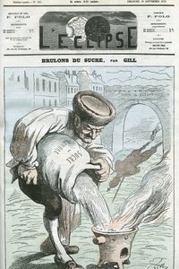 Vamos queimar açúcar, uma caricatura da retirada das tropas alemãs de França de acordo com o Tratado de Frankfurt em 16 de setembro. Capa em "L