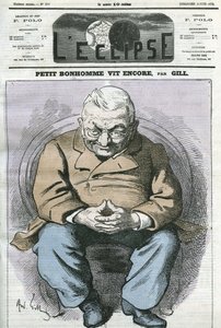 O homenzinho ainda vive, desenho animado por Adolphe Thiers (1797-1877), estadista francês. Capa em "L