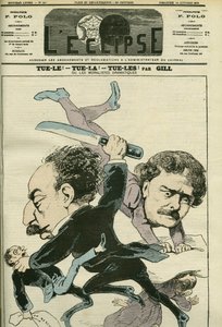 Retrato de Alexandre Dumas Jr. (1824-1895), homem de carta francês e Ernesto Rossi. Capa em "L