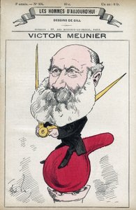 Retrato de Amedee-Victor Meunier (1817-1894), jornalista científico, Iuvra na popularização da ciência. Cartoon de Gill, Paris. de Andre Gill