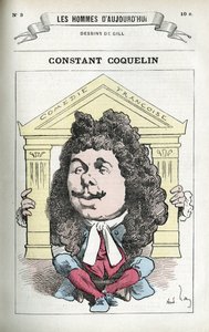 Retrato de Constant Coquelin (1841-1909), actor de teatro francês. Caricatura de Gill, Paris. de Andre Gill