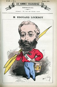 Retrato de Edouard Lockroy (1838-1913), político francês. Cartoon de Gill, em "Les Homme d