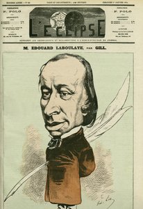 Retrato de Edouard Rene de Laboulaye (1811-1883), jurista, poeta e político francês, foi também o inventor da Statuede la Liberte. Capa em "L