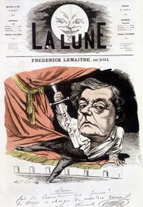 Retrato de Frédérick Lemaître (1800-1876), ator dramartuge francês. Desenho animado de Gill em "La Lune", 16 de junho de Andre Gill