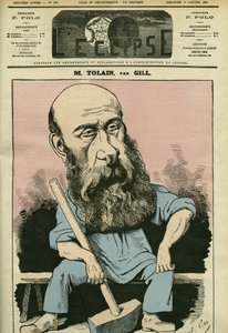 Retrato de Henri Louis Tolain (1828-1897), gravador e político francês. Capa em "L