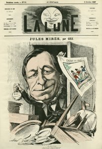 Retrato de Jules Mires (1809-1871), industrial francês. Cartoon de Gill, em "The Moon", 6 de outubro de Andre Gill