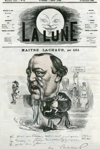 Retrato de Maitre Charles Lachaud (1817-1882), advogado francês. Cartoon de Gill, em "La Lune", 23 de dezembro de Andre Gill