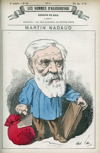 Retrato de Martin Nadaud (1815-1898), mestre e político francês, foi deputado da Creuse de 1876 a 1889. Desenho animado de Gill, Paris. de Andre Gill