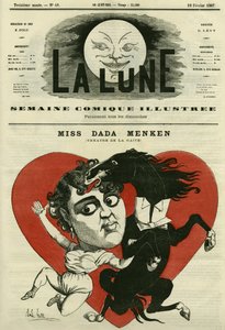 Retrato de Miss Adah-Isaacs Menken, cantora no teatro de la Gaite em Paris. Cartoon de Gill, em "The Moon", 10 de fevereiro de Andre Gill