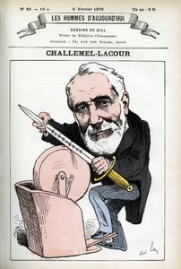 Retrato de Paul-Armand Challemel-Lacour (1827-1896), político, diplomata e historiador da filosofia francesa. Cartoon de Gill, em "Les Homme d