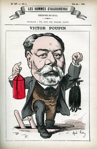 Retrato de Victor Poupin (1838-1906), político francês. Cartoon de Gill, em "Les Homme d