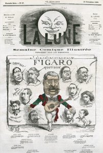 Retrato dos jornalistas do "Figaro Quotidien". Cartoon de Gill, em "A Lua", 18 de novembro de Andre Gill