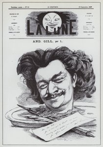 Auto-retrato do caricaturista francês Andre Gill (litho) de Andre Gill