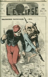 Shoes Nationales, Otto von Bismarck (1815-1898) trocando as suas botas pelos socos do Mosela. Capa em "L