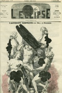 O acidente de Carpeaux, ilustração de "La Danse" de Jean-Baptiste (Jean Baptiste) Carpeaux, uma escultura para a Ópera Garnier que foi fortemente criticada até ao ponto de lhe ter sido atirada uma garrafa de tinta. Capa em "L