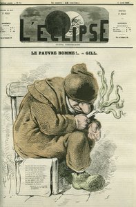 O pobre homem, evocação do diretor de "O Universo", apelidado de "a serpente". Capa em "L