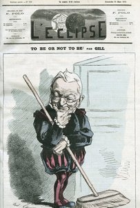 Ser ou não ser, desenho animado por Adolphe Thiers (1797-1877), estadista francês. Capa em "L
