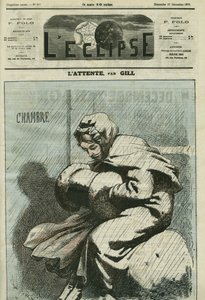 À espera, jovem rapariga à espera debaixo da neve: "ah! Deixa-os decidir do meu destino!" . Capa em "L