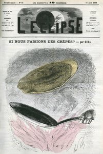 Porque não fazemos crepes? ilustração de Gill, em reacção à censura. Capa em "L