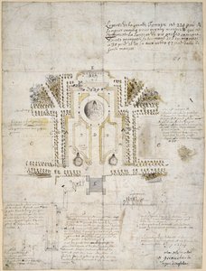 Design para paisagismo do jardim e parque na Casa da Rainha, Greenwich, 1662 (caneta, tinta e lavagem)