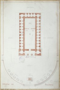 Plano do Templo de Salomão em Jerusalém, meados do século XIX (tinta e wc no papel) de Andre Lenoir