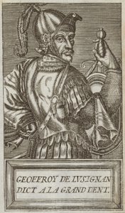 Geoffrey de Lusignan, Conde de Jaffa e Ascalon, Senhor de Vouvant e Mervent de Montcontour e Soubise, ilustração de "Retratos e Vidas de Homens Ilustres", 1584